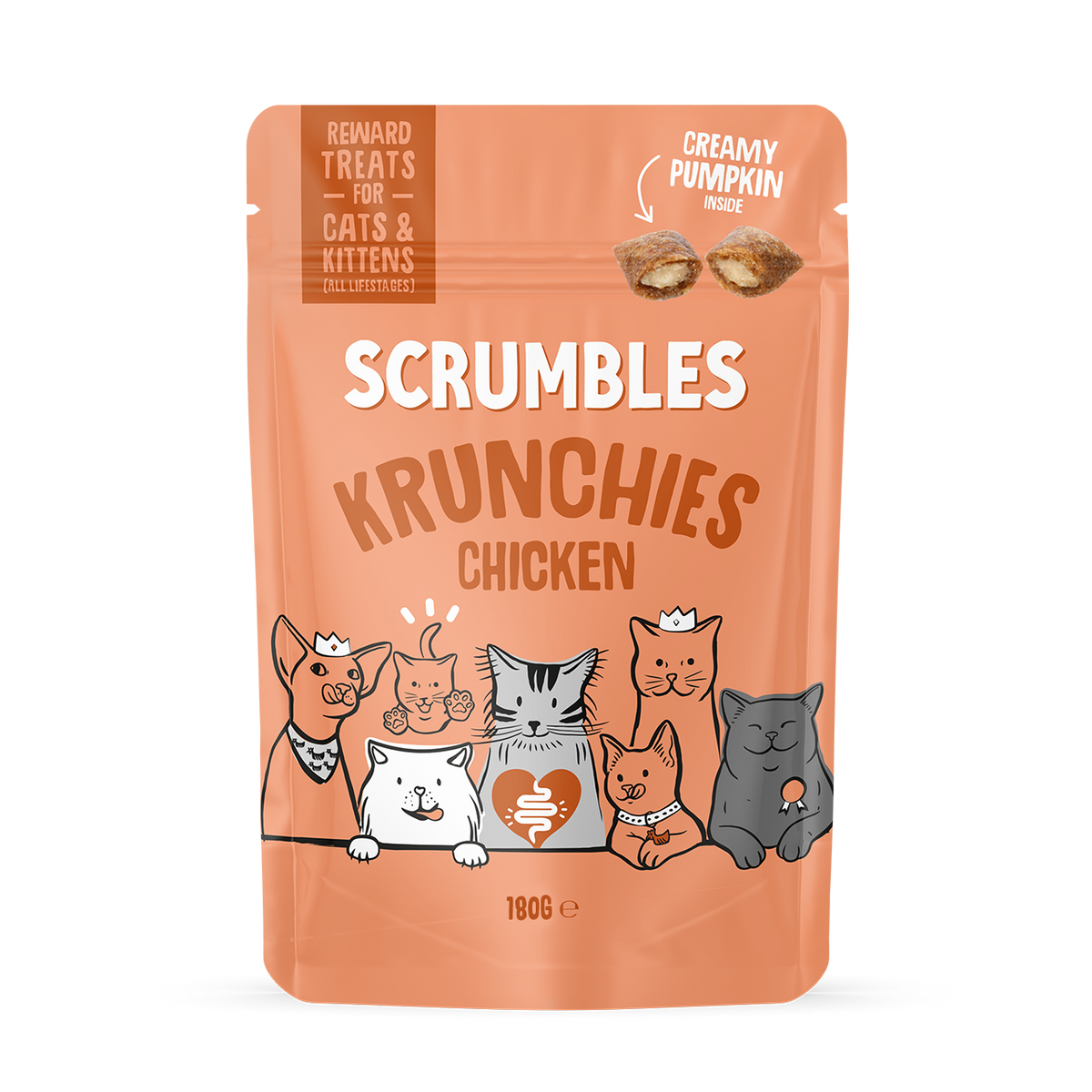 Krunchies: Gefüllte Leckerlis mit Huhn für Katzen